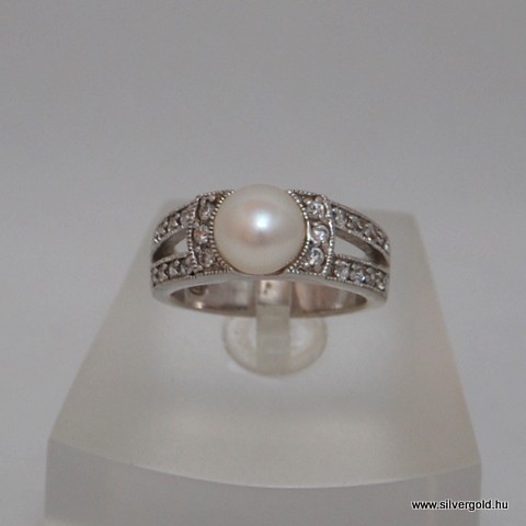 Gyöngyös nagy ezüst gyűrű